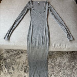 SKIMS Gray Long Sleeve Dress